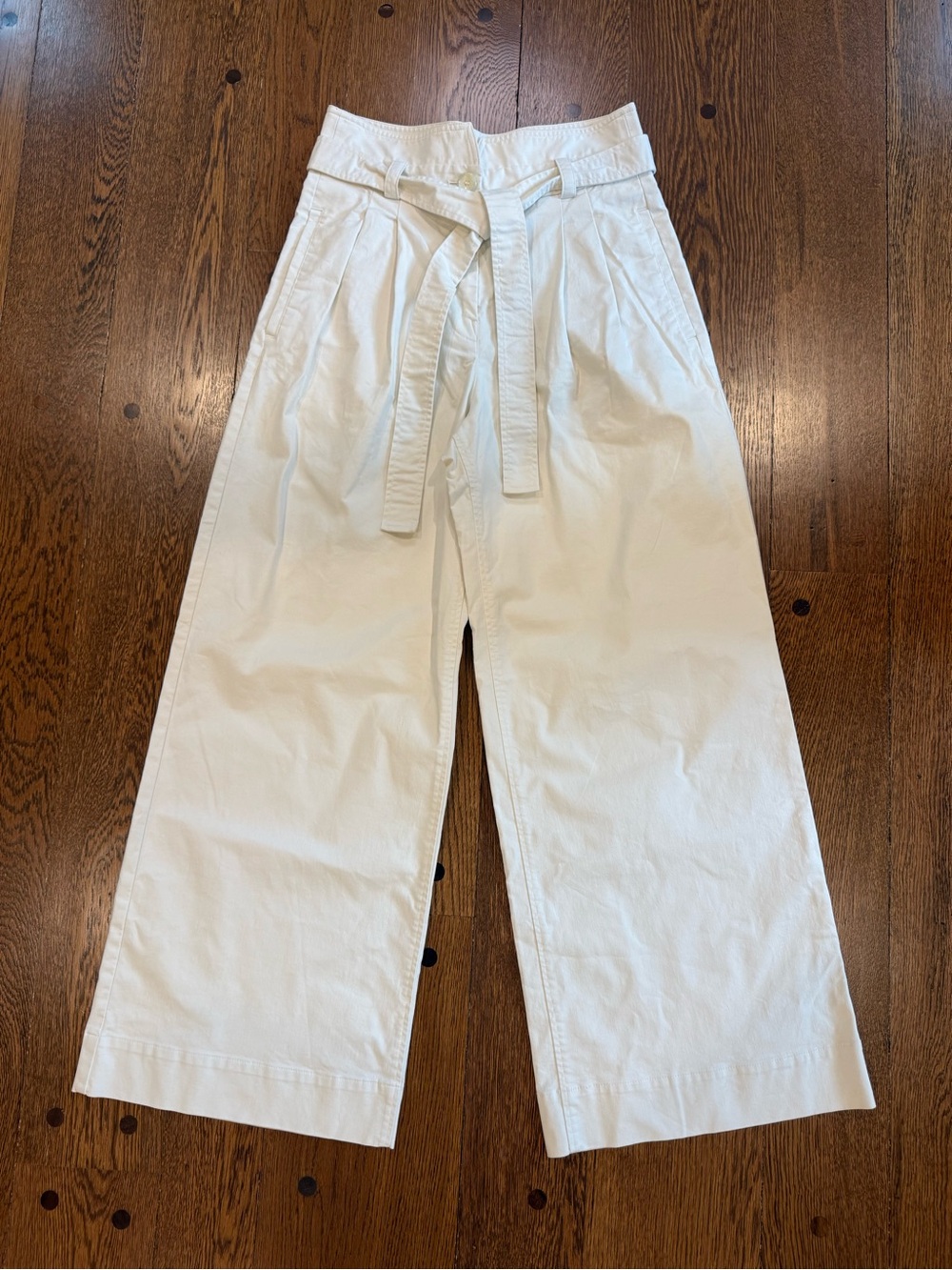 A.L.C. Winter White Belted Wide Leg High Rise Pants Size 6